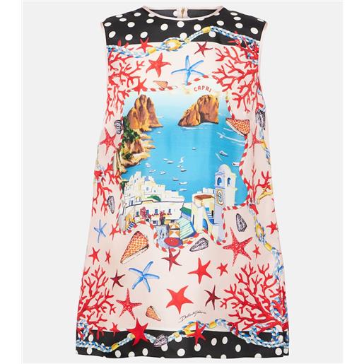 Dolce&Gabbana top capri in seta con stampa