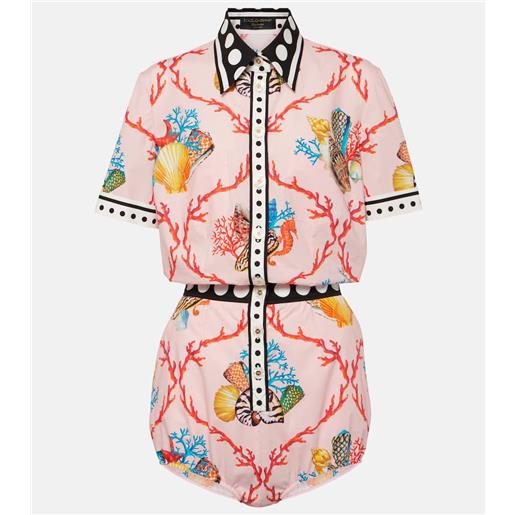 Dolce&Gabbana jumpsuit corta capri in cotone