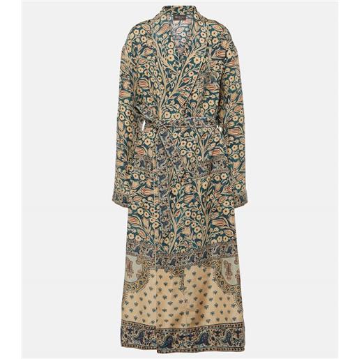 Loro Piana cappotto landry in seta con stampa
