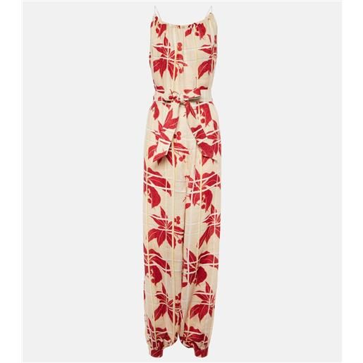 Loro Piana jumpsuit cristina in lino con stampa