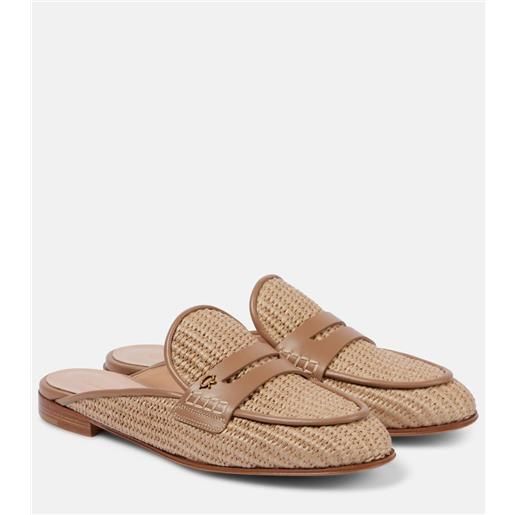 Gianvito Rossi slippers florio marbella in rafia con pelle
