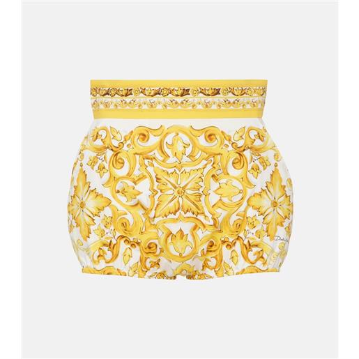Dolce&Gabbana shorts majolica in cotone a vita alta
