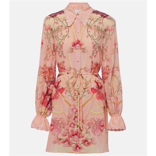 Camilla chemisier in seta con stampa floreale