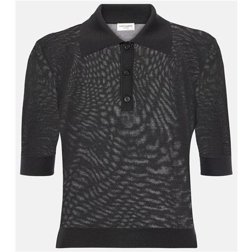 Saint Laurent polo in cashmere, lana e seta