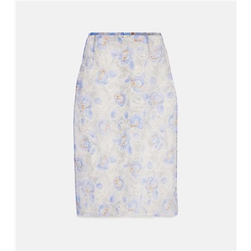 Prada gonna a tubino in chiffon trasparente