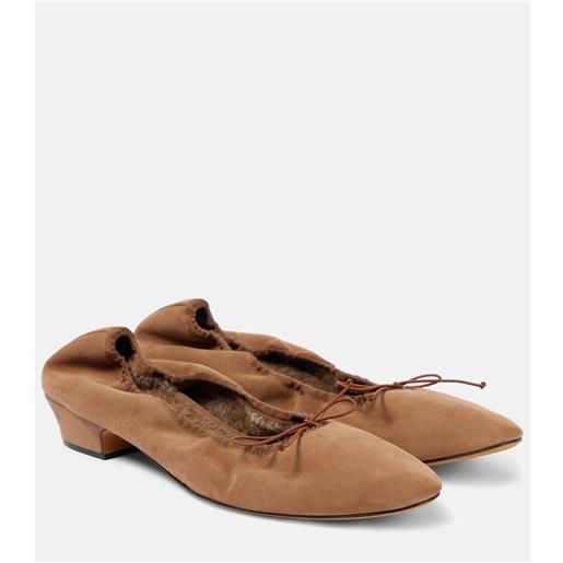 The Row ballerine awar in suede con shearling