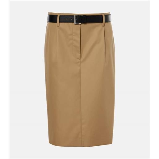 Prada gonna a tubino in twill di cotone