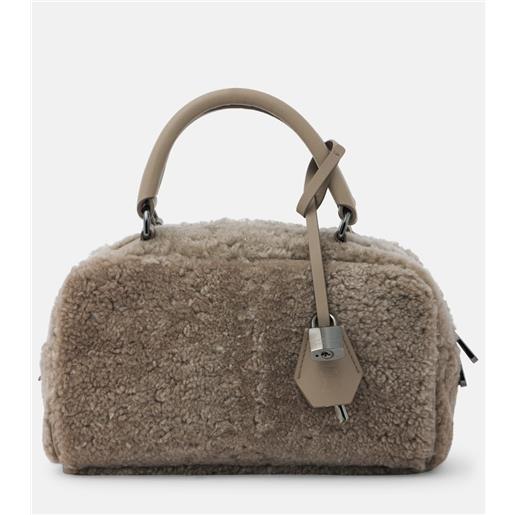 Brunello Cucinelli borsa in shearling con pelle