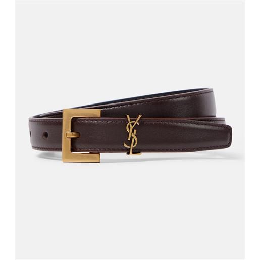 Saint Laurent cintura sottile cassandre in pelle
