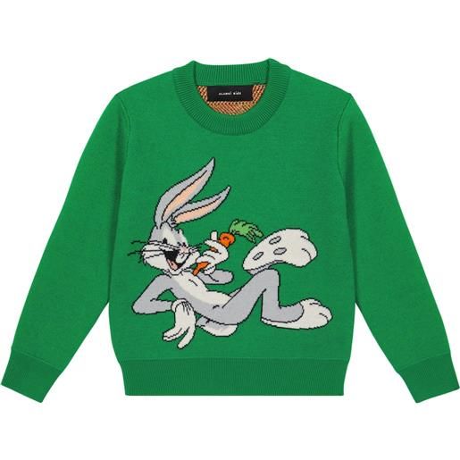Alanui Kids x looney tunes - pullover bugs bunny in jacquard di lana