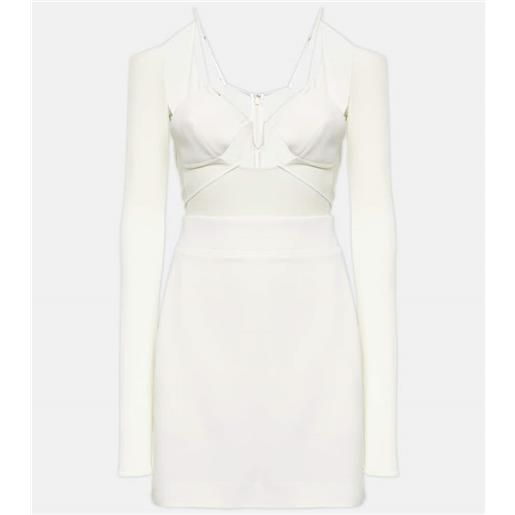 Nensi Dojaka bridal - miniabito in crãªpe con cut-out