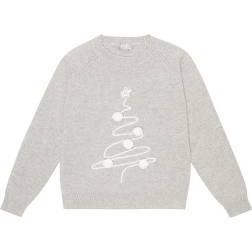 Il Gufo pullover in lana con ricami