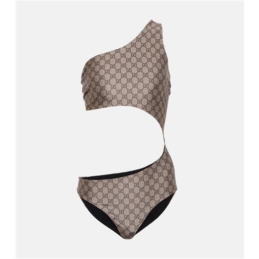Gucci costume intero monospalla gg con cut-out