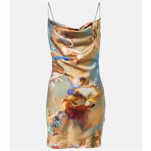 Balmain miniabito in raso con stampa