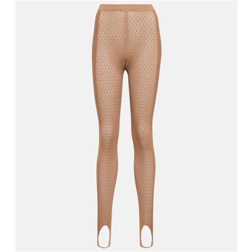 Khaite leggings con staffe e pizzo