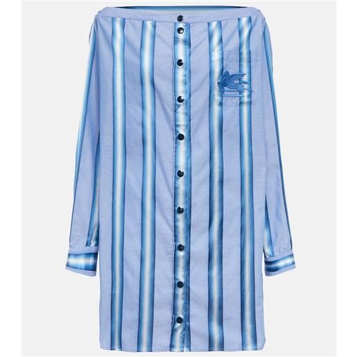 Etro miniabito a righe con scollo bardot