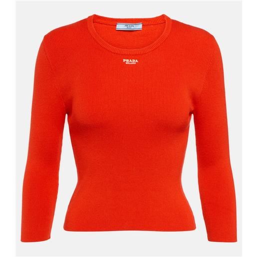 Prada pullover in misto cotone a coste