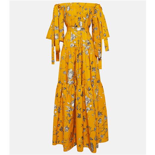 Erdem abito lungo in cotone con stampa