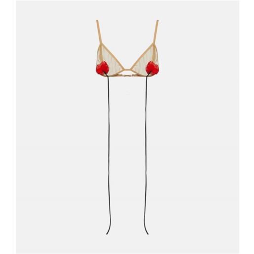 Nensi Dojaka reggiseno in mesh con applicazioni