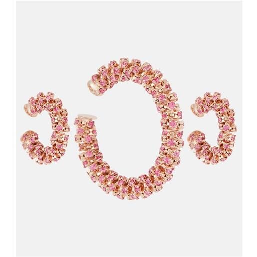 Magda Butrym orecchini a clip con cristalli