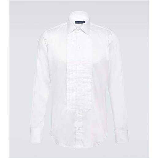 Thom Sweeney camicia da smoking in misto cotone