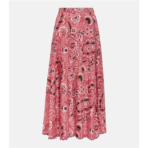 Etro gonna lunga in cotone e seta