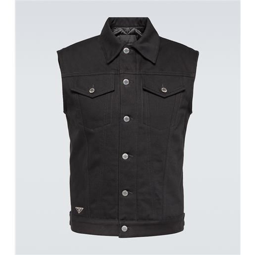 Gilet In Pelle E Denim Motociclista Uomo - Tasche Multiple, Fodera In Denim, Stile Biker - Foto 5