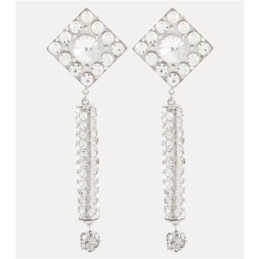 Alessandra Rich orecchini pendenti a clip con cristalli