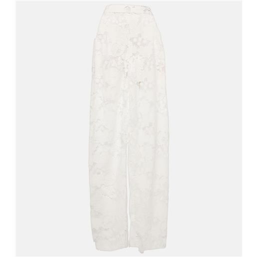 Oscar de la Renta pantaloni in pizzo a vita alta