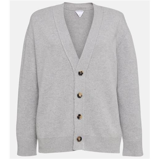 Bottega Veneta cardigan in misto cashmere con pelle