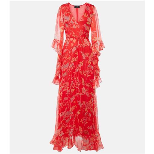Etro abito lungo in seta con stampa