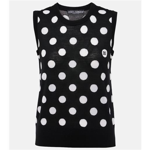 Dolce&Gabbana tank top in lana e seta a pois