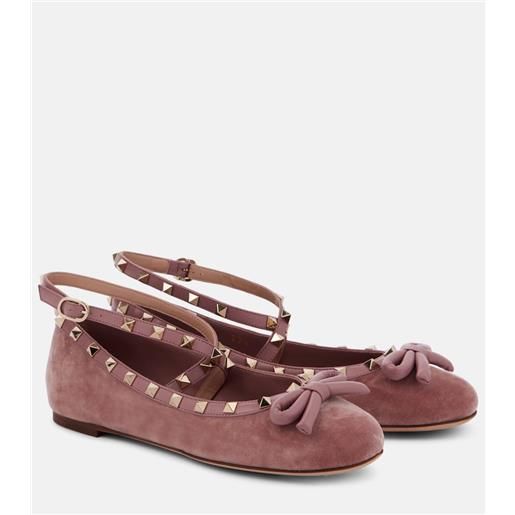 Valentino Garavani ballerine rockstud in velluto