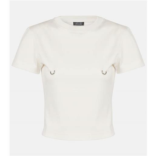 Mugler top cropped in jersey di cotone