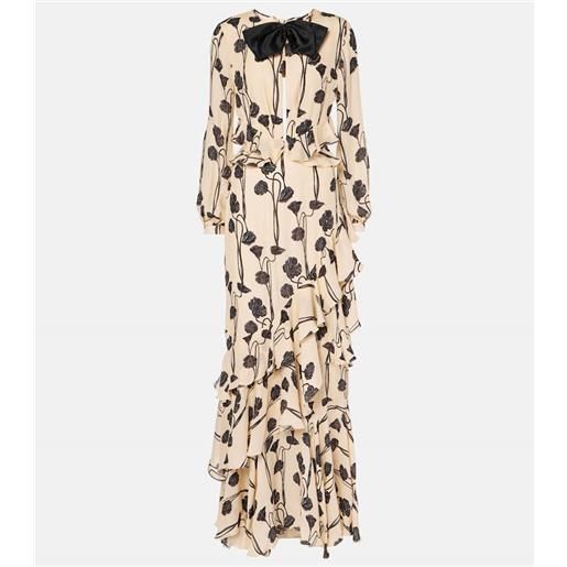 Johanna Ortiz abito lungo in georgette di seta