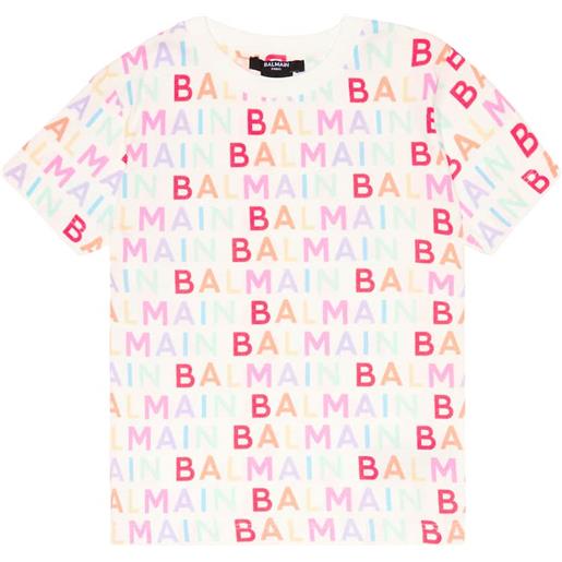 Balmain Kids t-shirt in cotone con stampa e logo