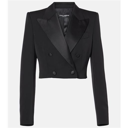 Dolce&Gabbana blazer da smoking cropped in misto cotone