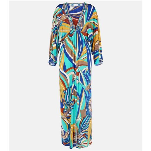 Camilla abito lungo in jersey con stampa