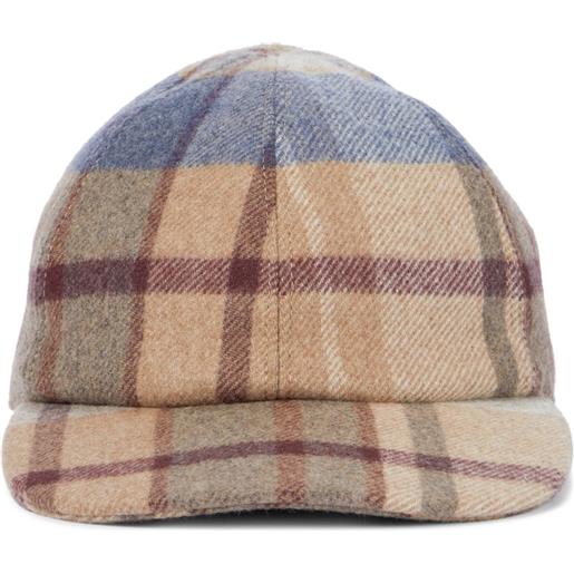 Gabriela Hearst cappello da baseball in cashmere a quadri