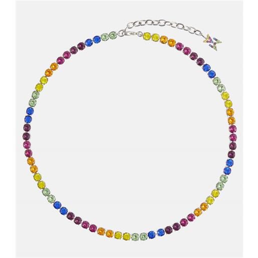 Amina Muaddi collana tennis con cristalli