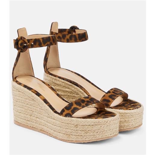 Gianvito Rossi espadrillas portofino in suede con zeppa