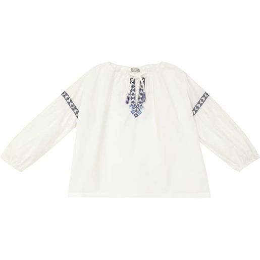 Il Gufo blusa in cotone con ricamo