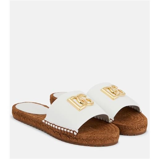 Dolce&Gabbana espadrillas in pelle con cristalli