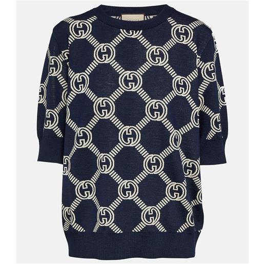 Gucci top in maglia jacquard gg