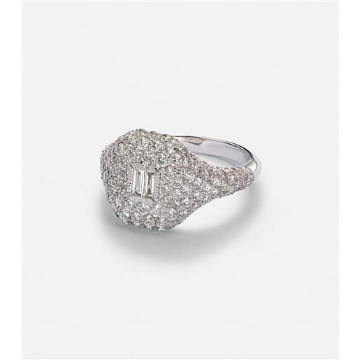 Shay Jewelry anello da mignolo in oro bianco 18kt con diamanti