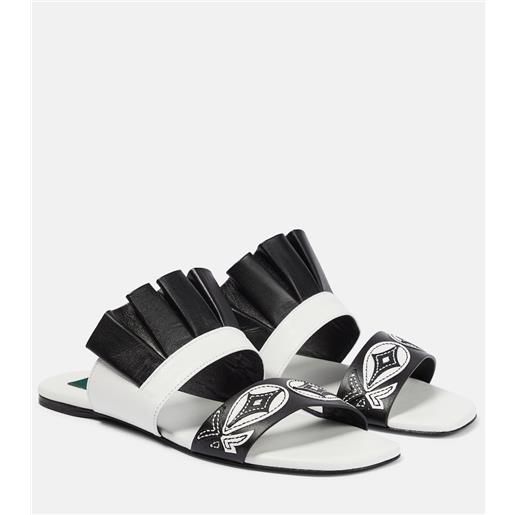 Pucci sandali in pelle con ricamo