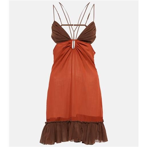 Nensi Dojaka miniabito in cotone con cut-out