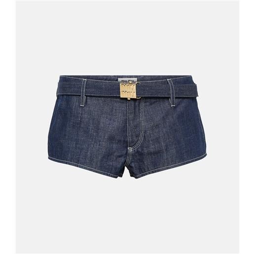 Miu Miu shorts di jeans a vita bassa