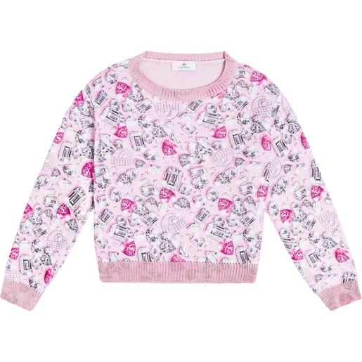 Monnalisa x chiara ferragni - pullover in misto lana con stampa