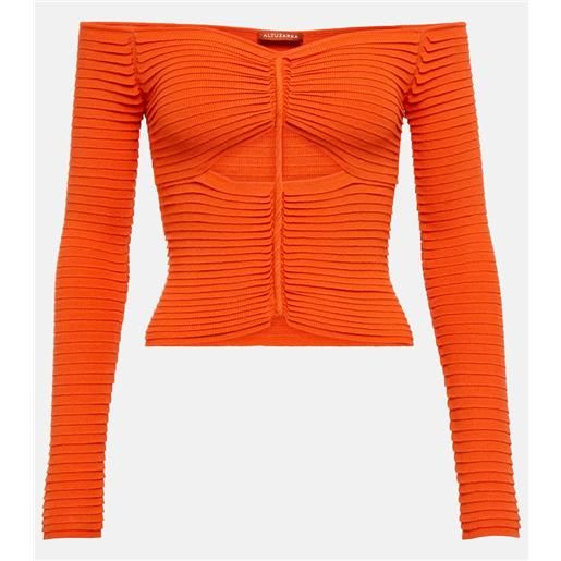 Altuzarra top in maglia a trecce adan con cut-out